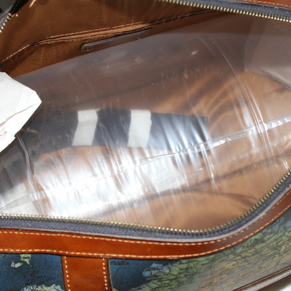 Patricia Nash Milano Weekender Travel Duffel Bag Carry On World Map - Picture 4 of 4